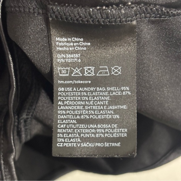 H&M Divided Black Lacy Lingerie Style Strappy Tank Sz L Floral Romantic Flirty - Picture 4 of 8